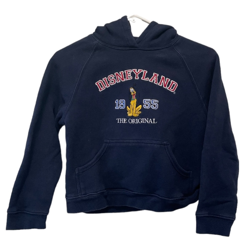 Disney Navy Blue Disneyland Pluto 1955 Hoodie Sweatshirt Size L